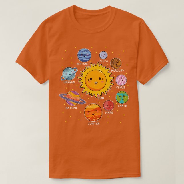 Solar System Space Planets for SEM Kids Boys Girls T Shirt (Design framsida)