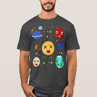 Solar System Space Science Astronomy Cute Planets T Shirt