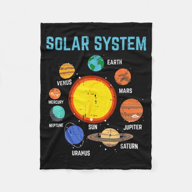 Solar System Sun Planets Galaxy Astronomy Men Wome Fleecefilt (Framsidan)