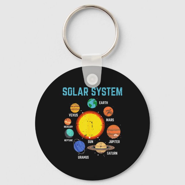 Solar System Sun Planets Galaxy Astronomy Men Wome Nyckelring (Framsida)