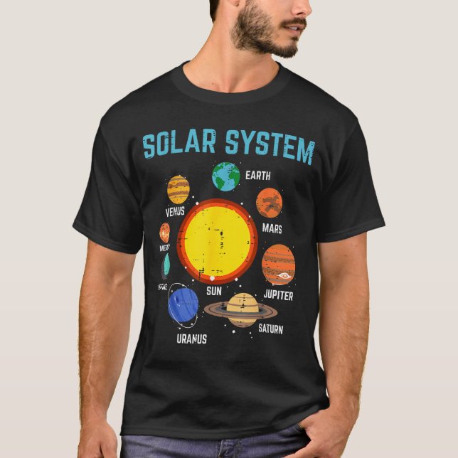 Solar System Sun Planets Galaxy Astronomy Men Wome T Shirt (Framsida)