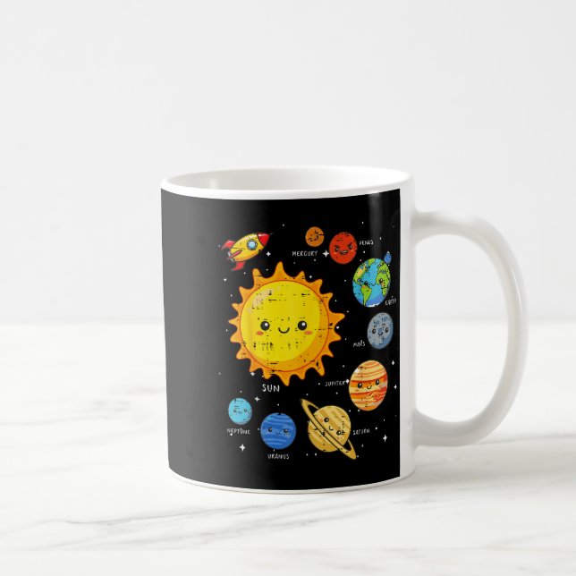 Solar System Sun Planets Rocket Space Galaxy Kids  Kaffemugg (Höger)