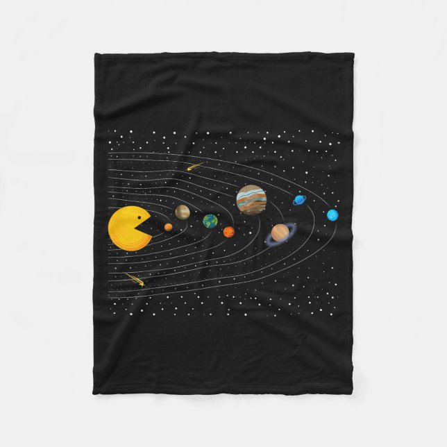 Solar System Video Game Funny Graphic Tees Planet  Fleecefilt (Framsidan)
