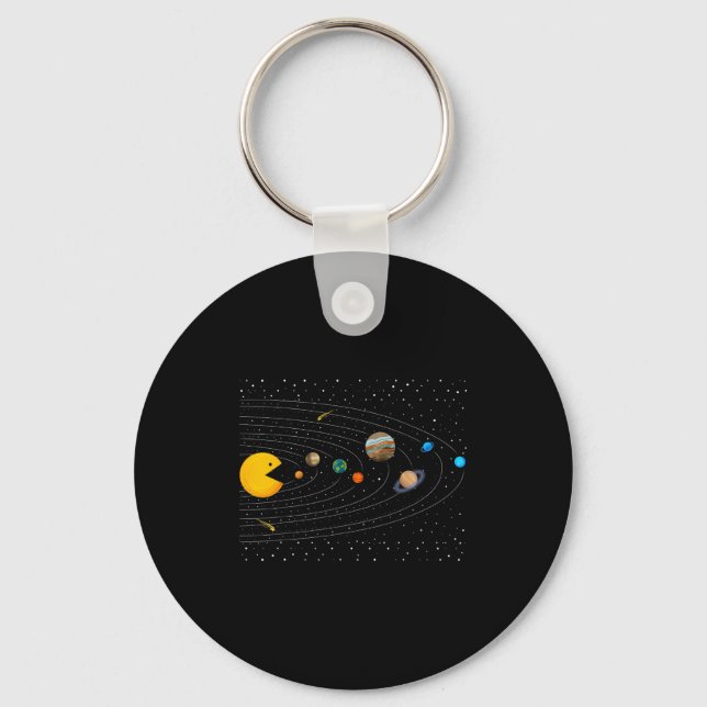 Solar System Video Game Funny Graphic Tees Planet  Nyckelring (Framsida)