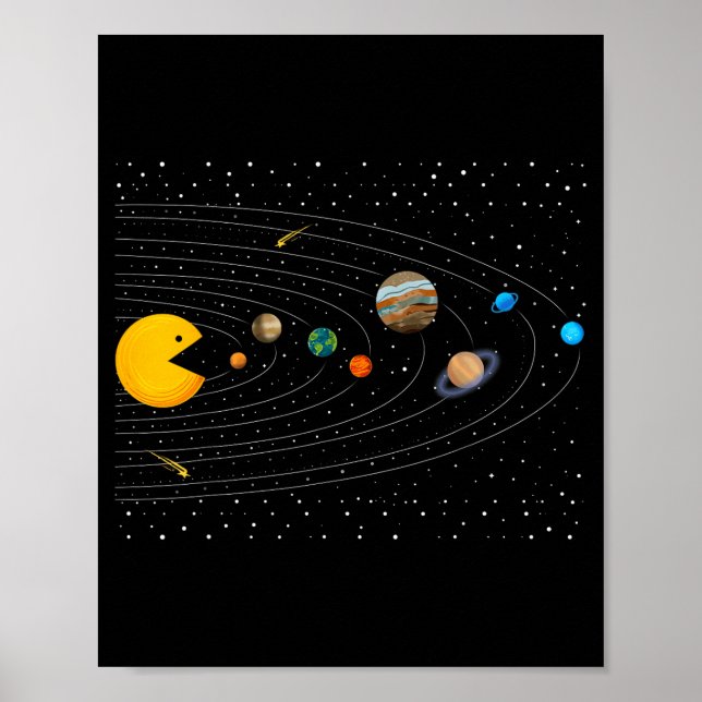 Solar System Video Game Funny Graphic Tees Planet  Poster (Framsidan)