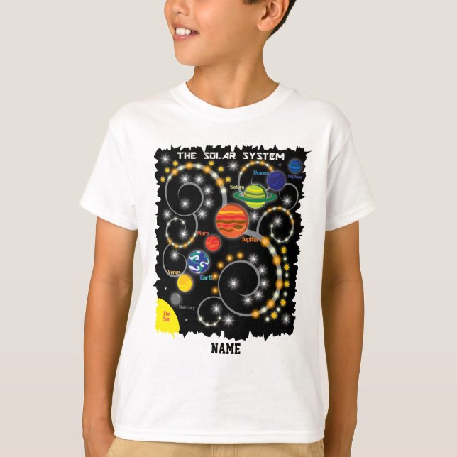 Solar-systemet, Planets, Space-Personligen Tee Shirt (Framsida)