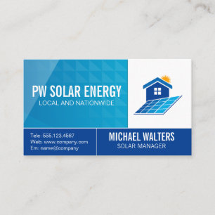 Solar Tech House Power Logotyp Affärskort Visitkort