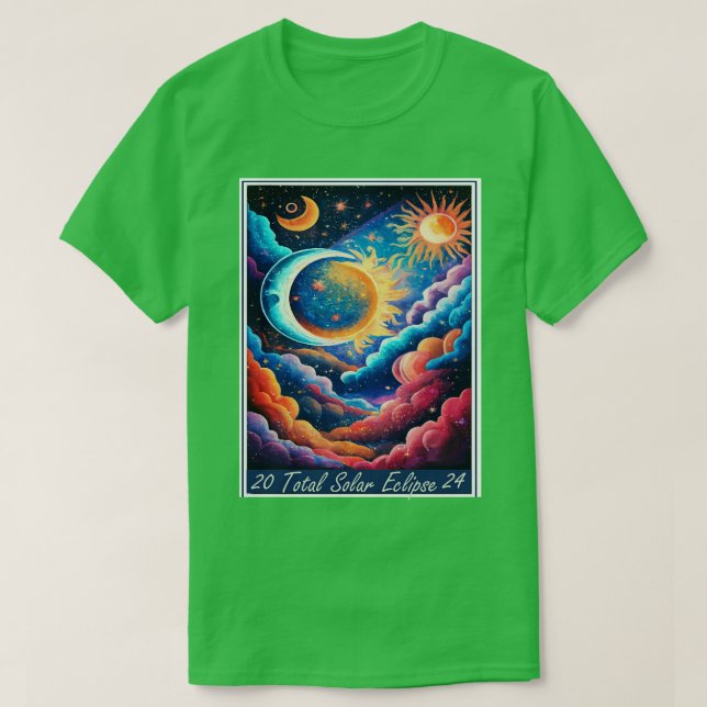 Solar Total Eclipse 2024 Starry Graphic Design T Shirt (Design framsida)