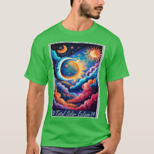 Solar Total Eclipse 2024 Starry Graphic Design T Shirt