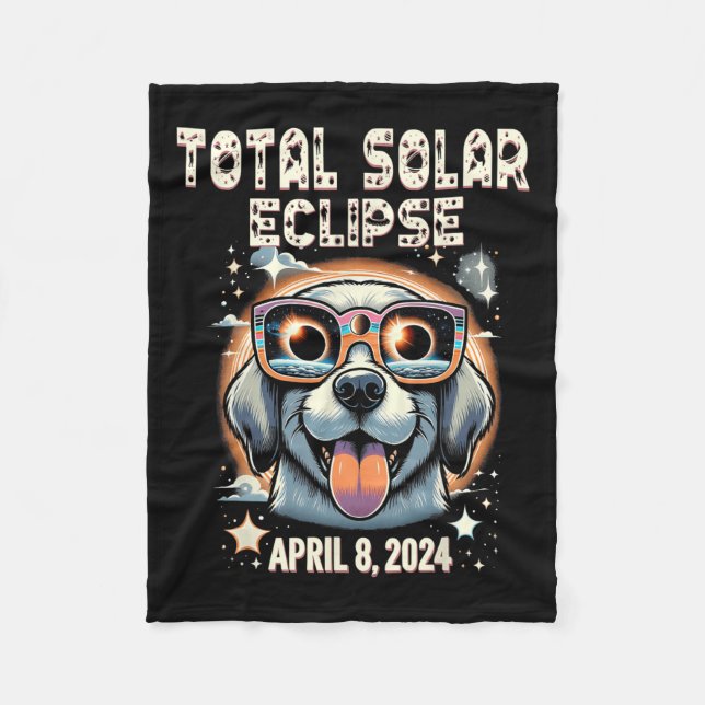 Solar, totalt Eclipse Hund med solära Eclipse Gles Fleecefilt (Framsidan)