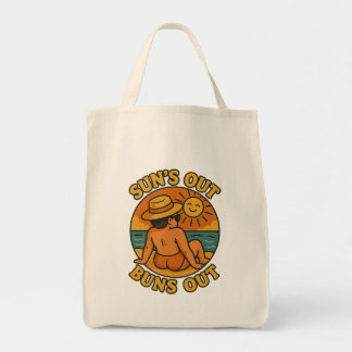 Solar ut Buns ut Rolig Sommar Strand Tygkasse