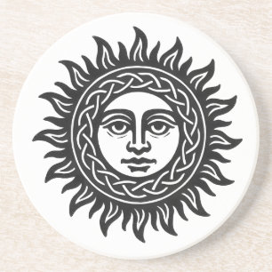 Solar Visage Sigil – Svart Sol Emblem T-shirt Underlägg