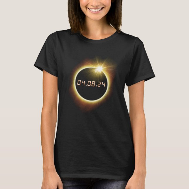 Solära Eclipse 04 08 24 Solära Eclips totalt T Shirt (Framsida)