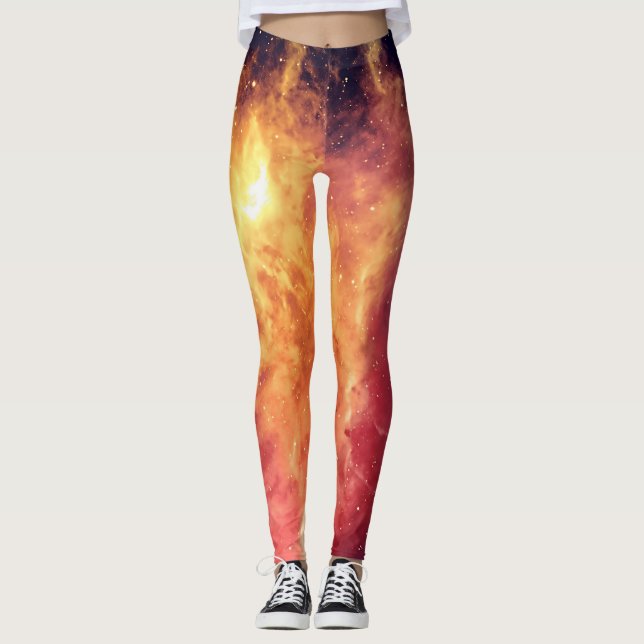 Solarbrand över kosmos leggings (Framsida)