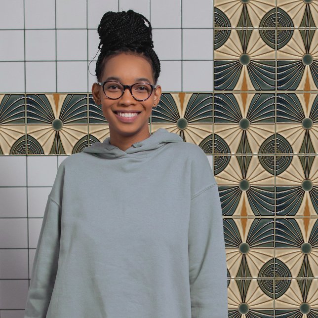 Solarcirklar Mid Century Symmetry Art Deco Kakelplatta (Skapare uppladdad)