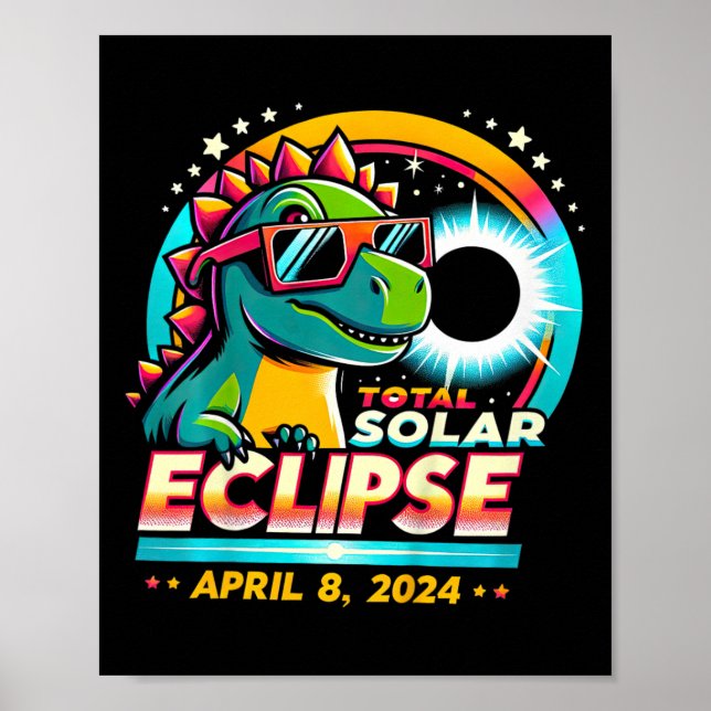 Solarglas, totalt 2024 T-rex, solfångarglas Poster (Framsidan)