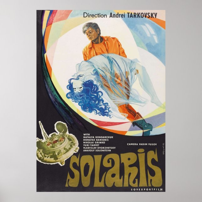 Solaris vintage 70s sci fi film Tarkovsky Poster (Framsidan)