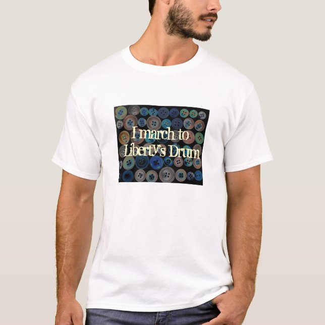 solarizedbuttons marscherar jag till frihet t-shirt (Framsida)