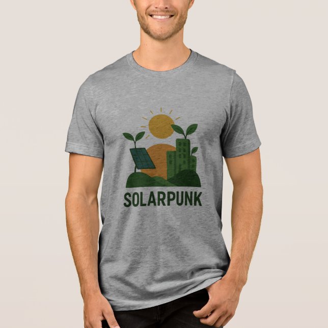 Solarpunk Dreamscape - Futuristiska Nature Harmony T Shirt (Framsida)