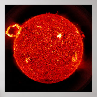 Solarstrålning släpps ut från Sol Poster