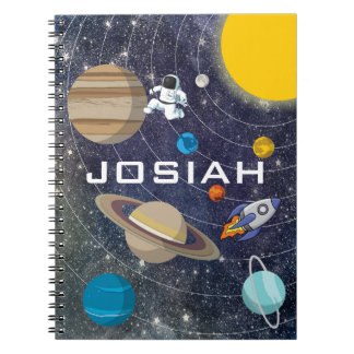 Solarsystem, astronaut och ryggmärg anteckningsbok