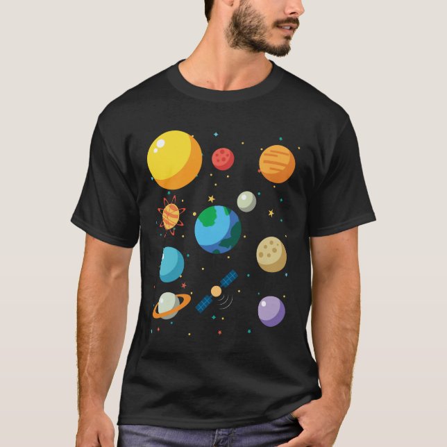 Solarsystem Rymden T-shirts Astronaut Camp (Framsida)