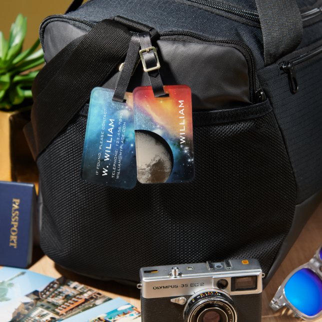 Solärt system i planetstift Blå Bagagebricka (Fram & Baksida)