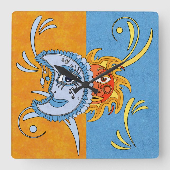 SolarUrklipp Fyrkantig Klocka (Framsida)