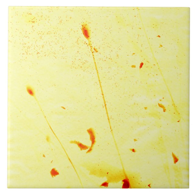 Solavtryck av torkade vallmostjälkar kakelplatta (Framsidan)