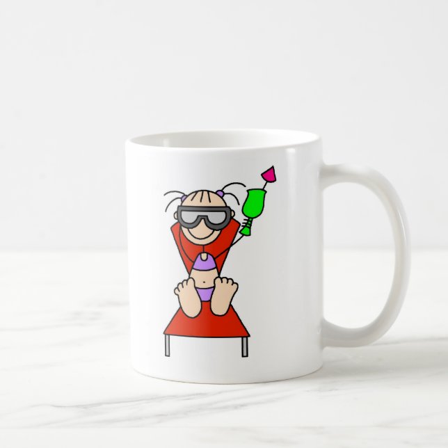 Solbada stick figurmuggen kaffemugg (Höger)