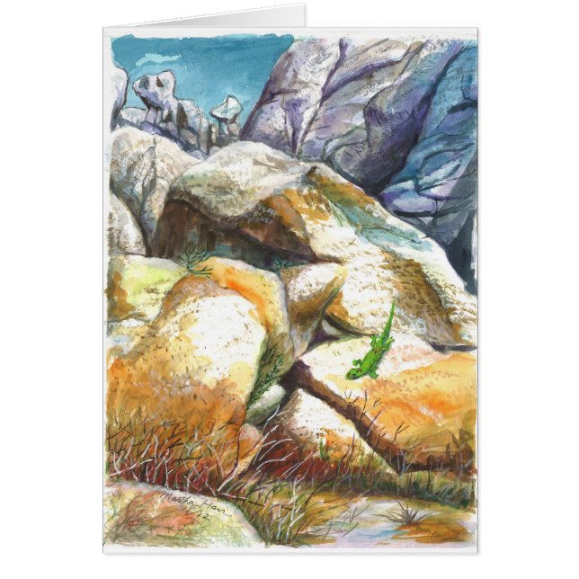 SolbadningGecko Hälsningskort (Framsidan)