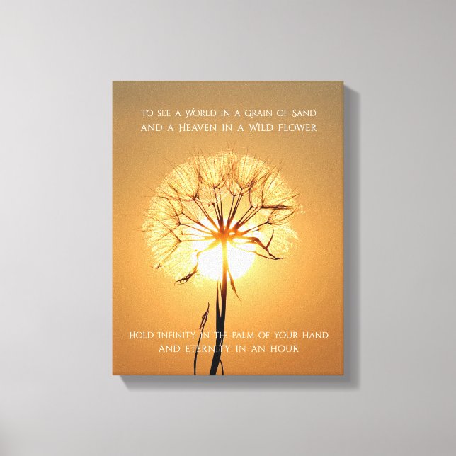 Solbelyst Dandelion-inspirationNatur-poetri Canvastryck (Framsida)