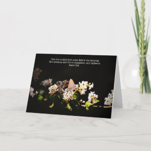 Solbelyst fjäril på Blommar Skriptkort Kort