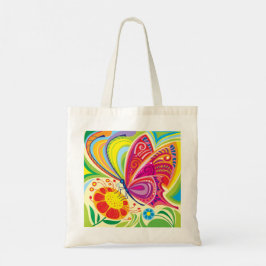 Solbelyst fladdrande flora tygkasse
