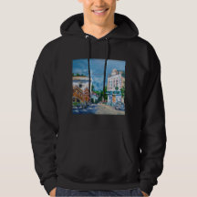 Solbelyst gatumiljö Impressionistisk T-shirt | Eur