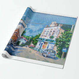 Solbelyst gatumiljö Impressionistiskt presentpappe Presentpapper