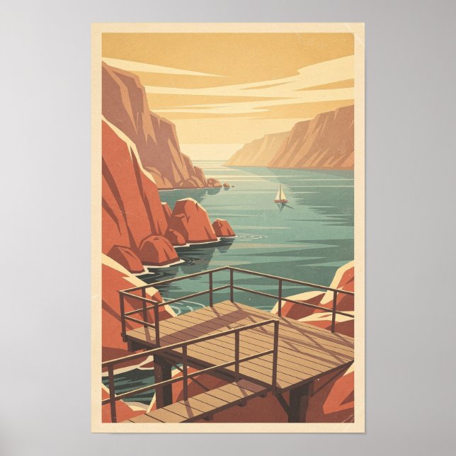 Solbelyst korallviks observationsdäckaffisch poster (Framsidan)