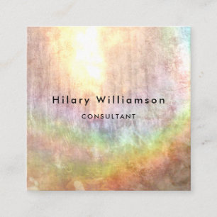 Solbelyst Pastel Rainbow Grunge Fyrkantigt Visitkort