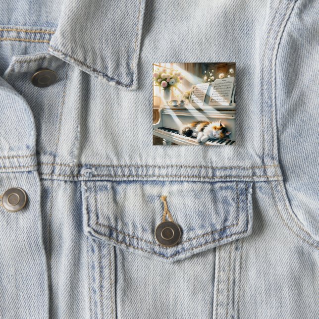 Solbelyst pianokatt Cottagecore Dröm Knapp (In Situ)