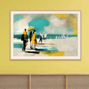 Solbelyst promenad – Abstrakt figurer i öppet ljus Poster