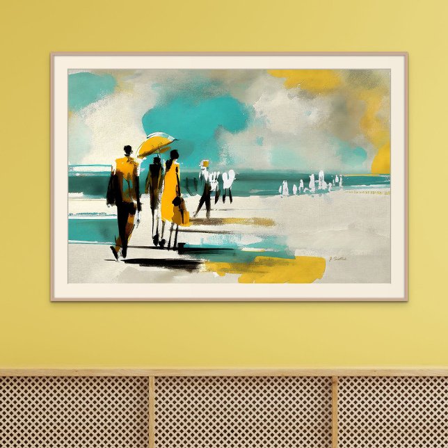 Solbelyst promenad – Abstrakt figurer i öppet ljus Poster (Sunlit Stroll – Abstract Figures In Open Light)