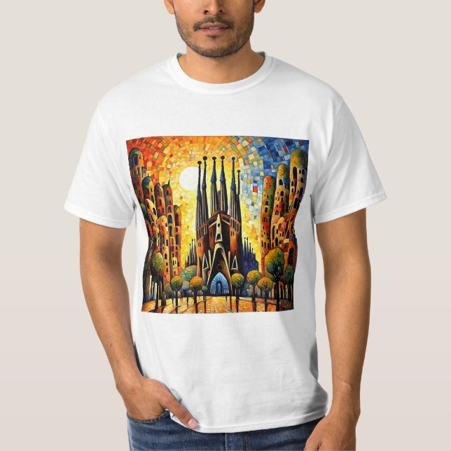 Solbelyst Sagrada T Shirt (Framsida)