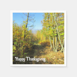 Solbelyst Skogen på hösten - Thanksgivingen Person Pappersservett
