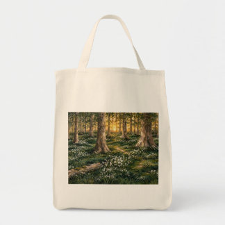 Solbelyst skogsblomster skog tygkasse