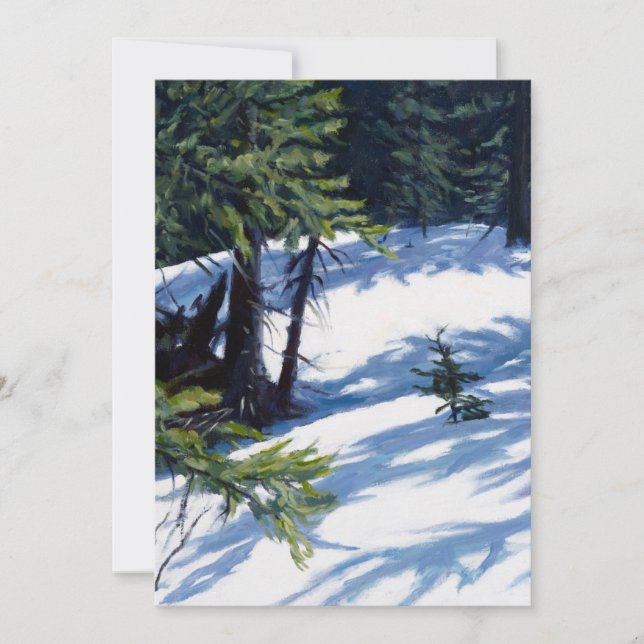 Solbelyst snöscen från Colorado-berget Julkort (Framsida)