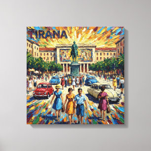 Solbelyst Tirana Torg Elegans Canvas Konst