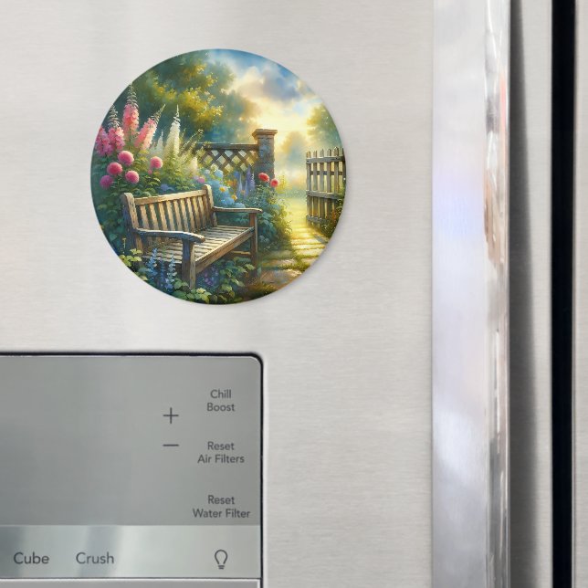 Solbelyst trädgårdsväg port scen magnet (In Situ (Fridge))
