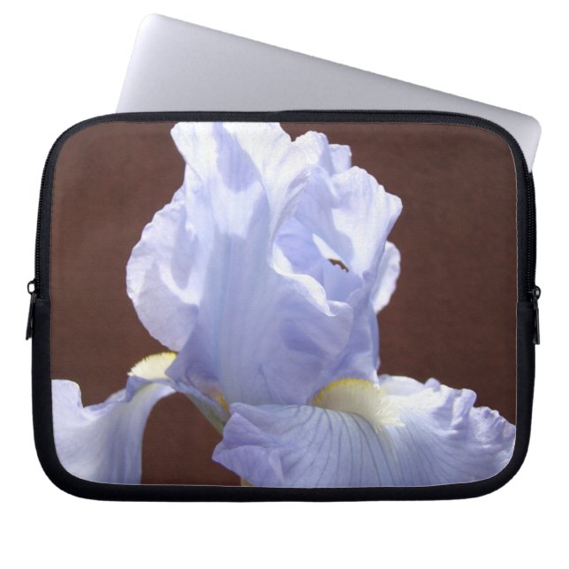 Solbelysta blå irisblommor dator Laptop-fodral Laptop Sleeve (Framsidan)