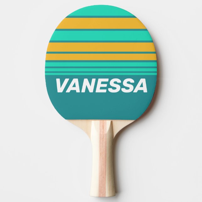 Solbelysta hav Horisontrandning med namn Pingisracket (Framsidan)