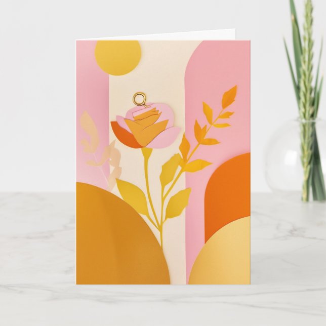 Solbelysta utklippsblommor kort (Framsida)